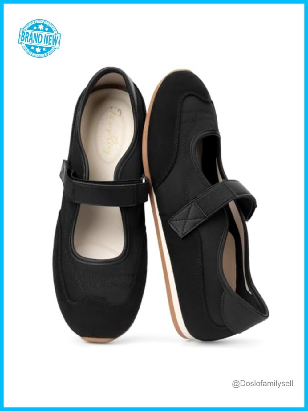 Mary Jane Ballet Sneakers Adjustable Strap Comfortable Walking Slip-On Shoes